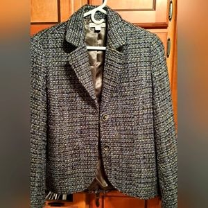 Ladies Career Blazar By Coldwater Creek Tweed Lined Size 8